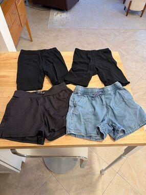 Lot of Four Girl’s size M(8) Shorts - Black & Light Blue Denim